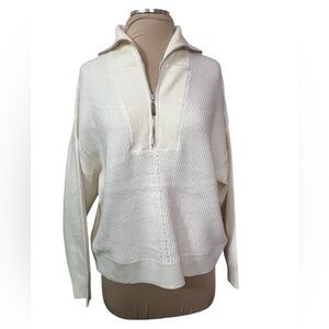 Elie Tahari Warm Ivory Long Sleeve Rib knit Sweater